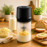 IFOLO Electric Butter Churn – Fresh Butter in Minutes with One Touch (Ribbed Glass Jar)