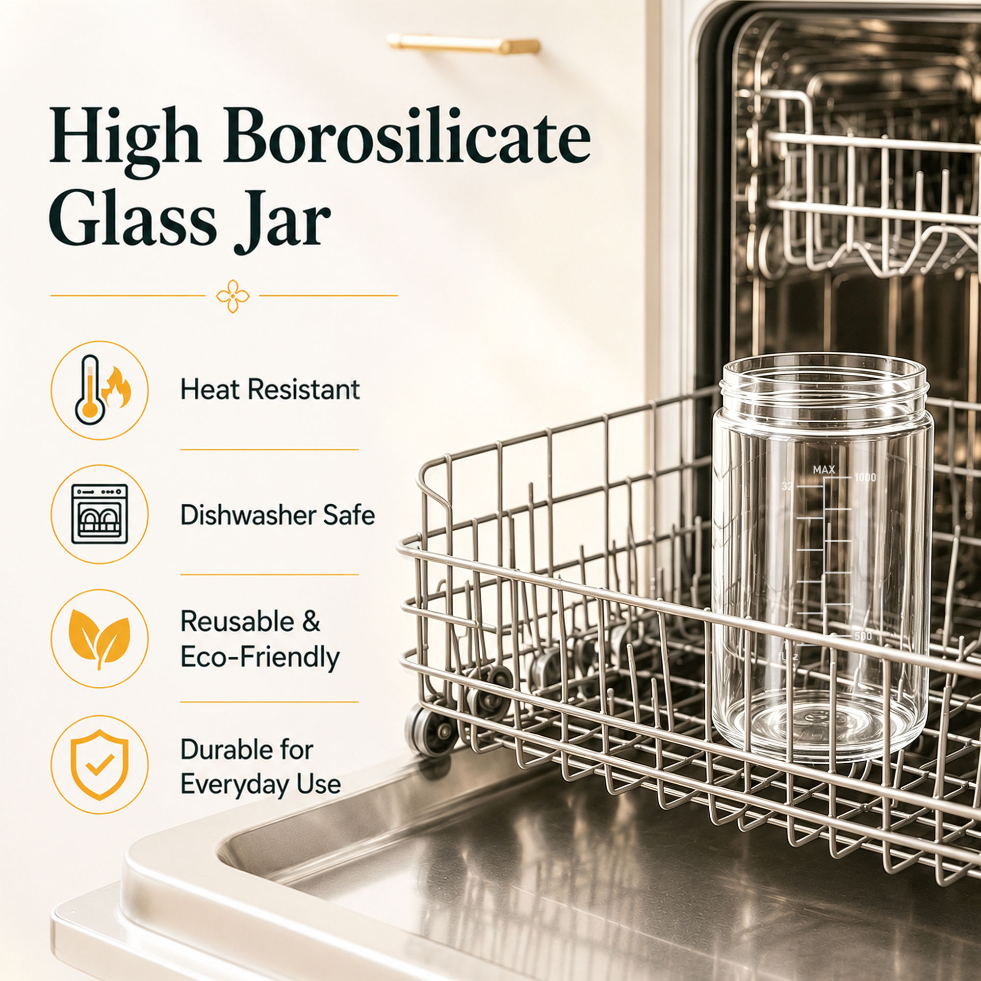 IFOLO One-Touch Electric Butter Churner with Borosilicate Jar | 34oz clear jar with scale lines; makes fresh homemade butter in 5-10 minutes.